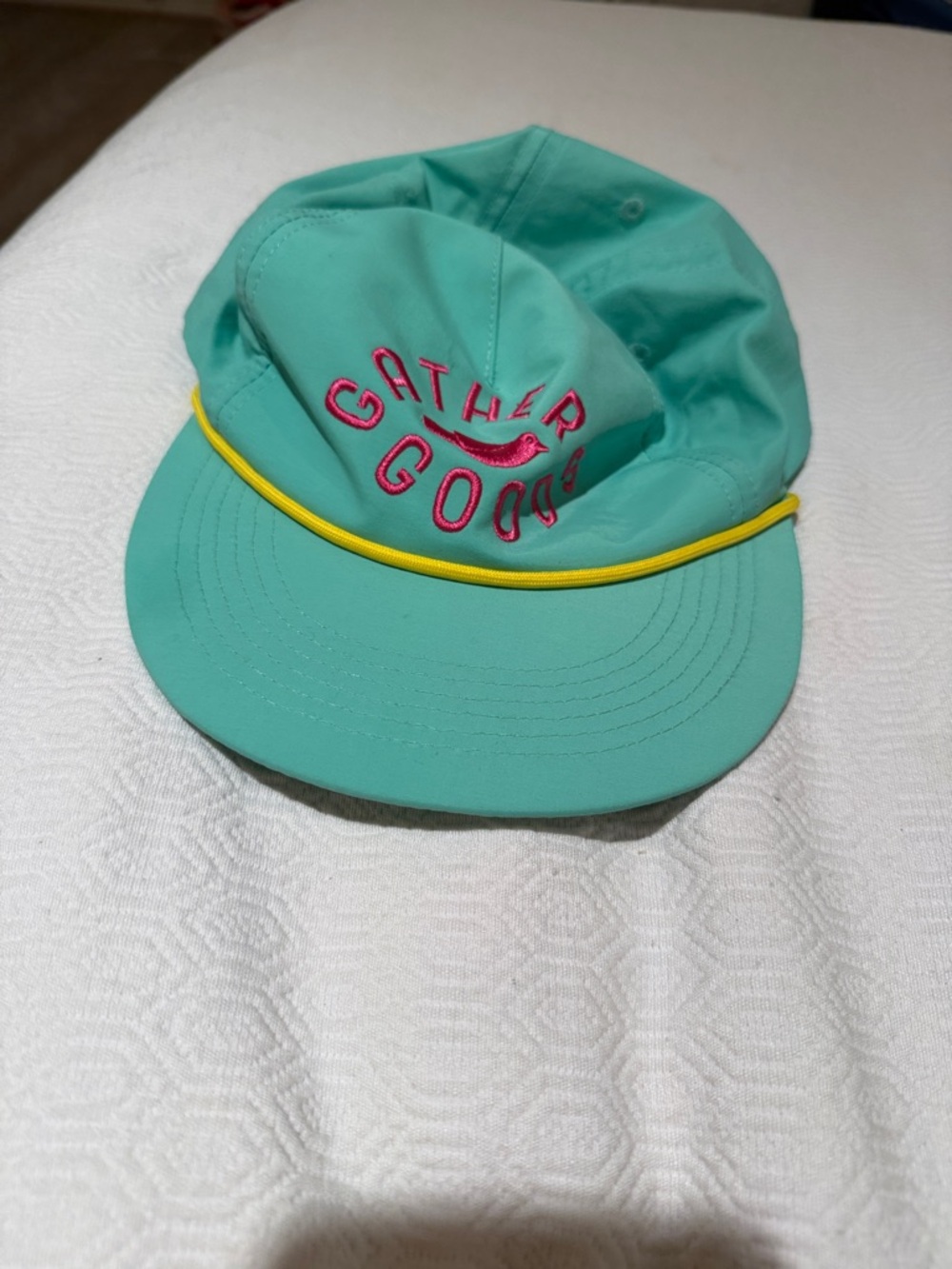 Teal  gather goods Embroidered Rope Visor Cap